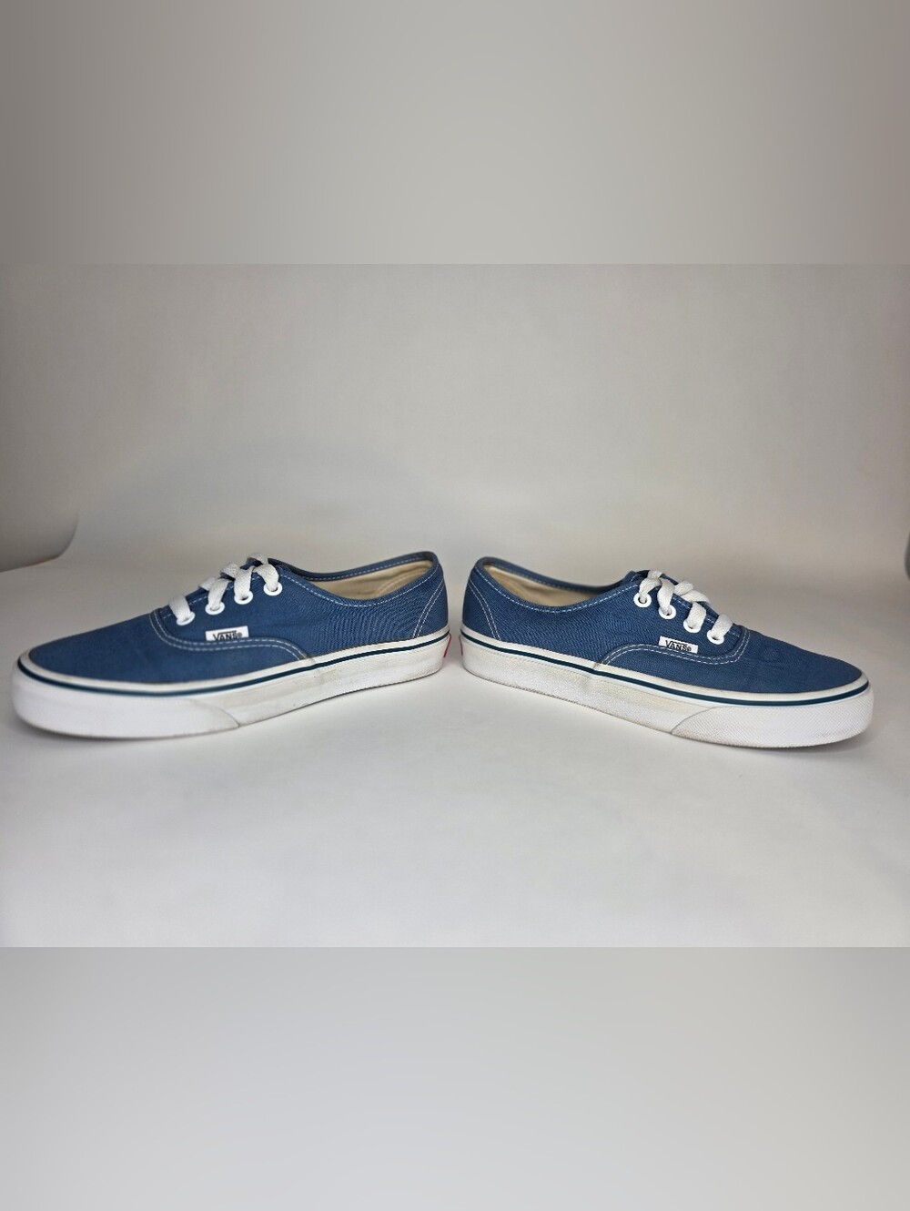 Vans Classic Authentic Canvas Shoes in Navy Blue with White Trim - Picture 4 of 8